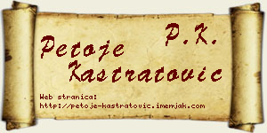 Petoje Kastratović vizit kartica